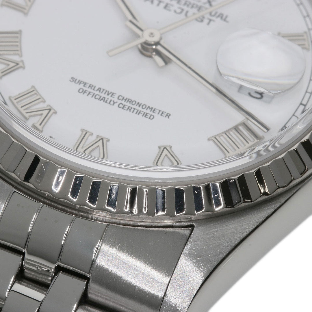 ROLEX Watches Mechanical Automatic 16234 Stainless Steel , Stainless Steel , K18WG Silver Datejust white dial mens Used Authentic
