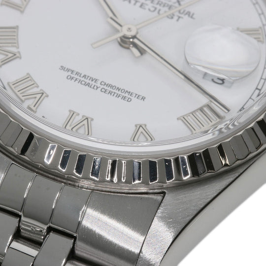 ROLEX Watches Mechanical Automatic 16234 Stainless Steel , Stainless Steel , K18WG Silver Datejust white dial mens Used Authentic