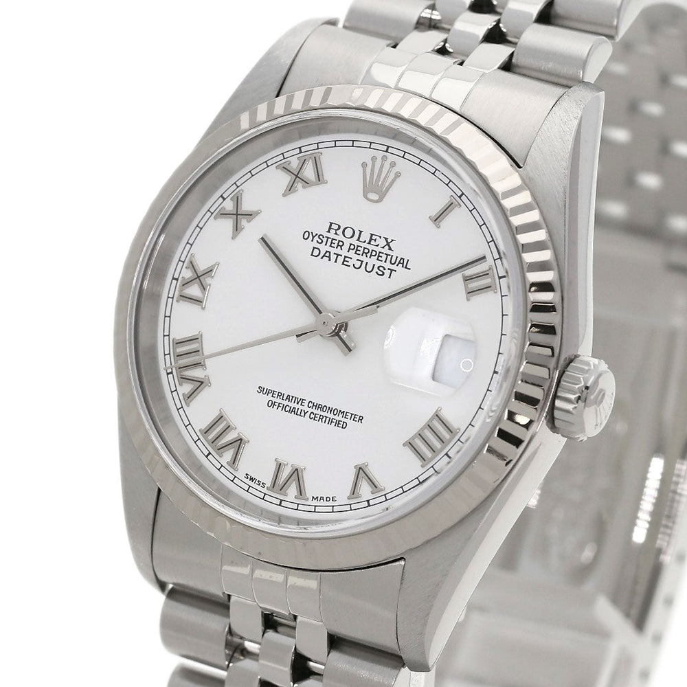 ROLEX Watches Mechanical Automatic 16234 Stainless Steel , Stainless Steel , K18WG Silver Datejust white dial mens Used Authentic