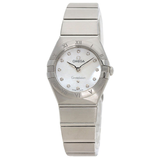 OMEGA Watches Quartz 131.10.25.60.55.001 Stainless Steel , Stainless Steel Silver Constellation Manhattan 12P Diamond White shell dial Women Used Authentic