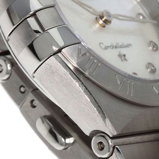 OMEGA Watches Quartz 131.10.25.60.55.001 Stainless Steel , Stainless Steel Silver Constellation Manhattan 12P Diamond White shell dial Women Used Authentic
