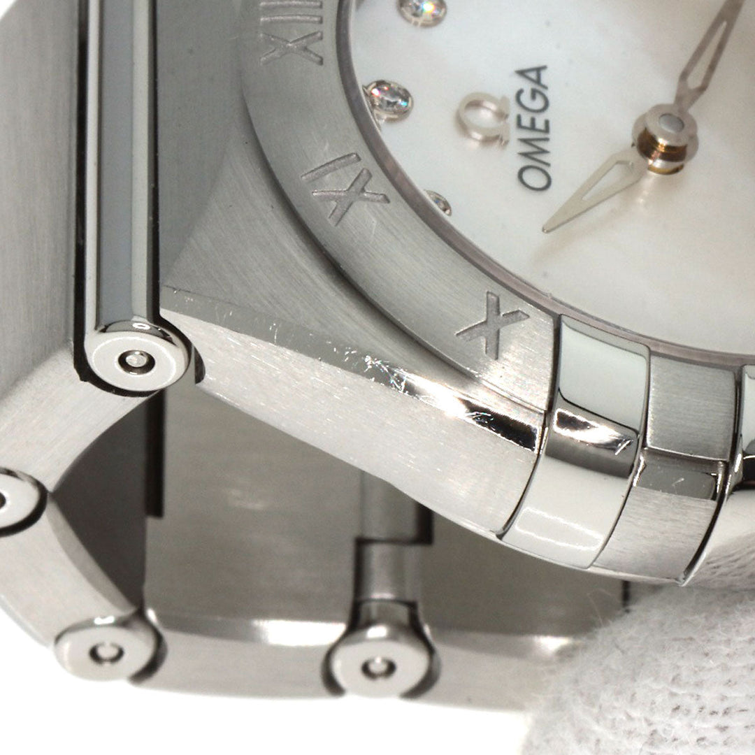 OMEGA Watches Quartz 131.10.25.60.55.001 Stainless Steel , Stainless Steel Silver Constellation Manhattan 12P Diamond White shell dial Women Used Authentic