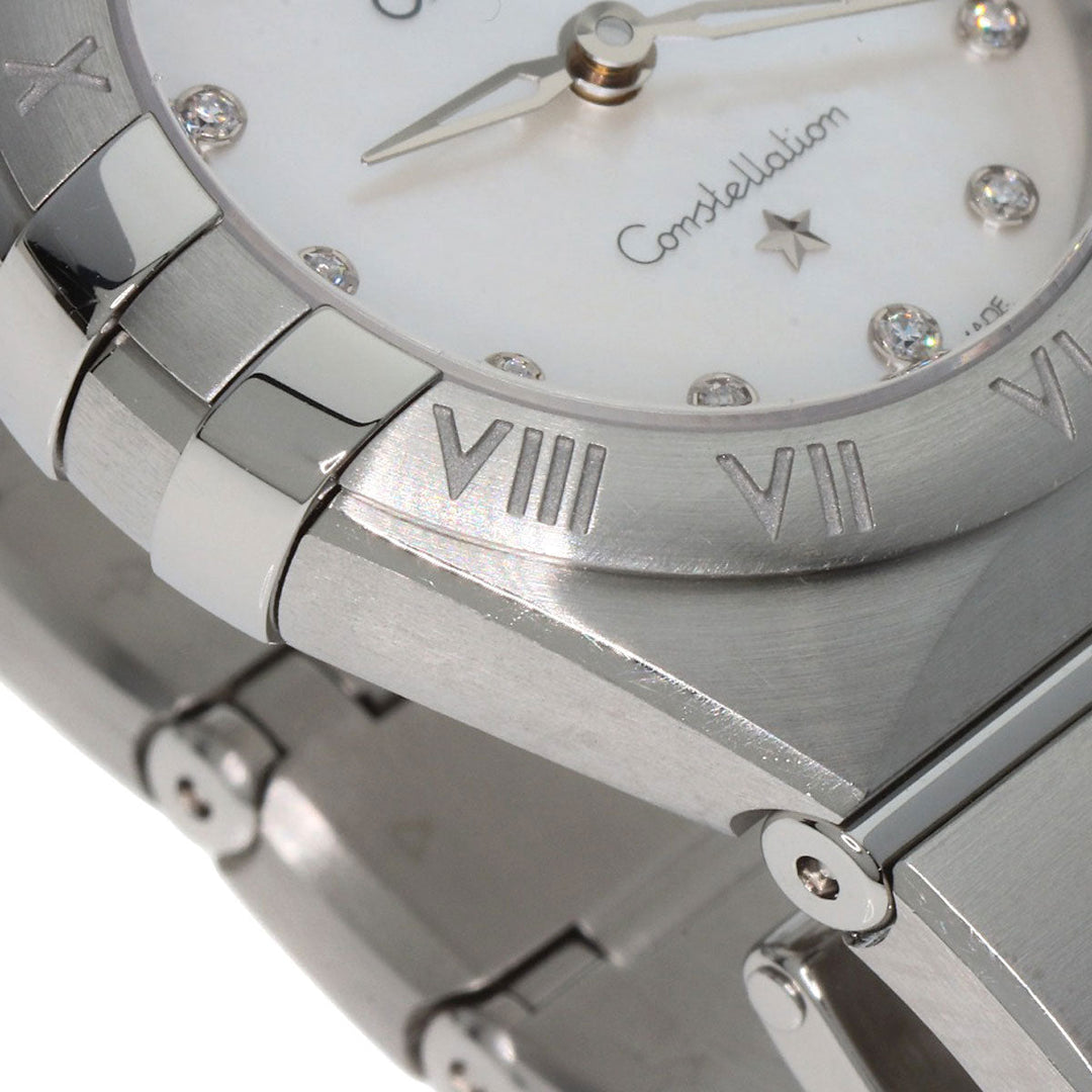 OMEGA Watches Quartz 131.10.25.60.55.001 Stainless Steel , Stainless Steel Silver Constellation Manhattan 12P Diamond White shell dial Women Used Authentic