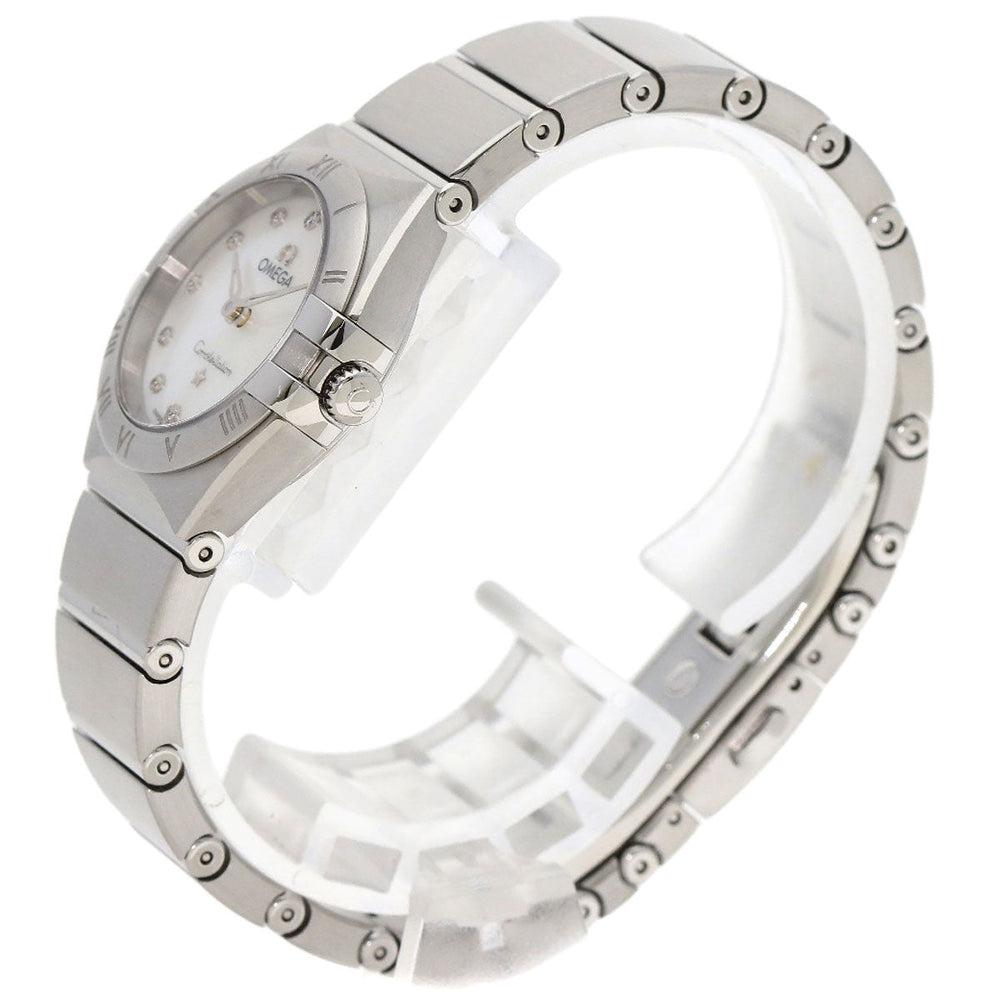 OMEGA Watches Quartz 131.10.25.60.55.001 Stainless Steel , Stainless Steel Silver Constellation Manhattan 12P Diamond White shell dial Women Used Authentic