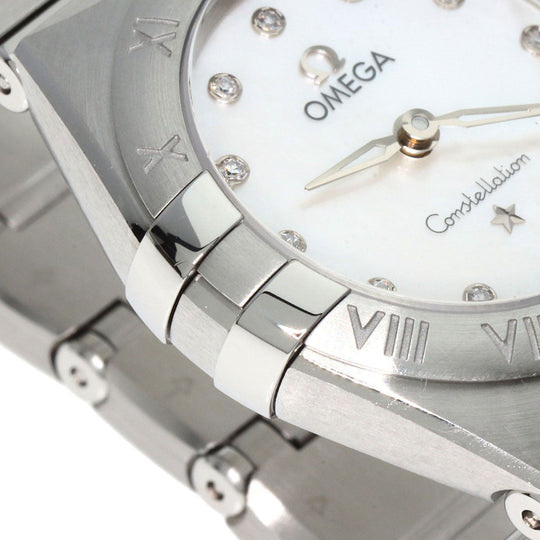 OMEGA Watches Quartz 131.10.25.60.55.001 Stainless Steel , Stainless Steel Silver Constellation Manhattan 12P Diamond White shell dial Women Used Authentic