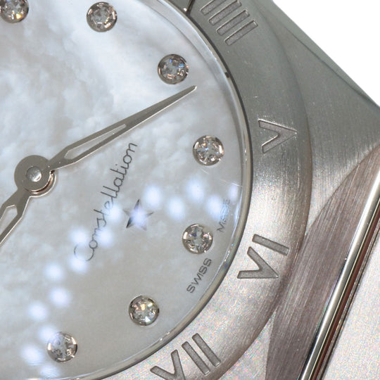 OMEGA Watches Quartz 131.10.25.60.55.001 Stainless Steel , Stainless Steel Silver Constellation Manhattan 12P Diamond White shell dial Women Used Authentic