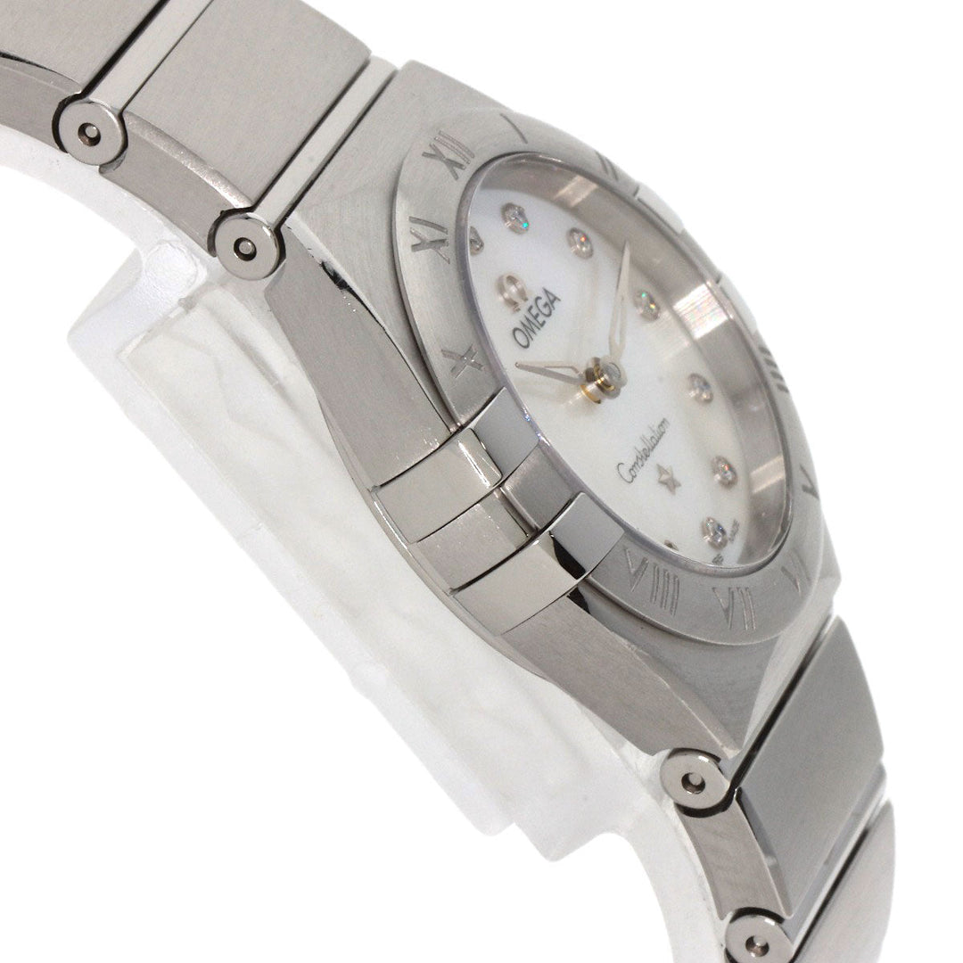 OMEGA Watches Quartz 131.10.25.60.55.001 Stainless Steel , Stainless Steel Silver Constellation Manhattan 12P Diamond White shell dial Women Used Authentic