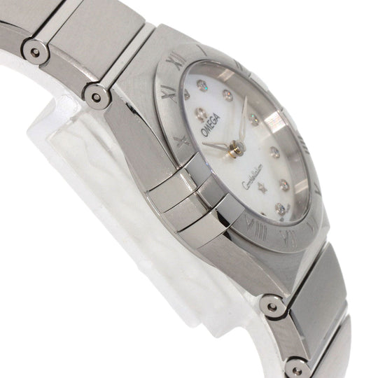 OMEGA Watches Quartz 131.10.25.60.55.001 Stainless Steel , Stainless Steel Silver Constellation Manhattan 12P Diamond White shell dial Women Used Authentic