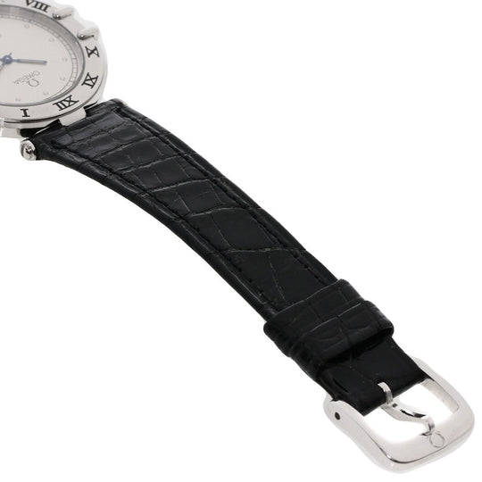OMEGA Watches Quartz Stainless Steel, Leather Silver Constellation flat bezel Silver dial mens Used Authentic