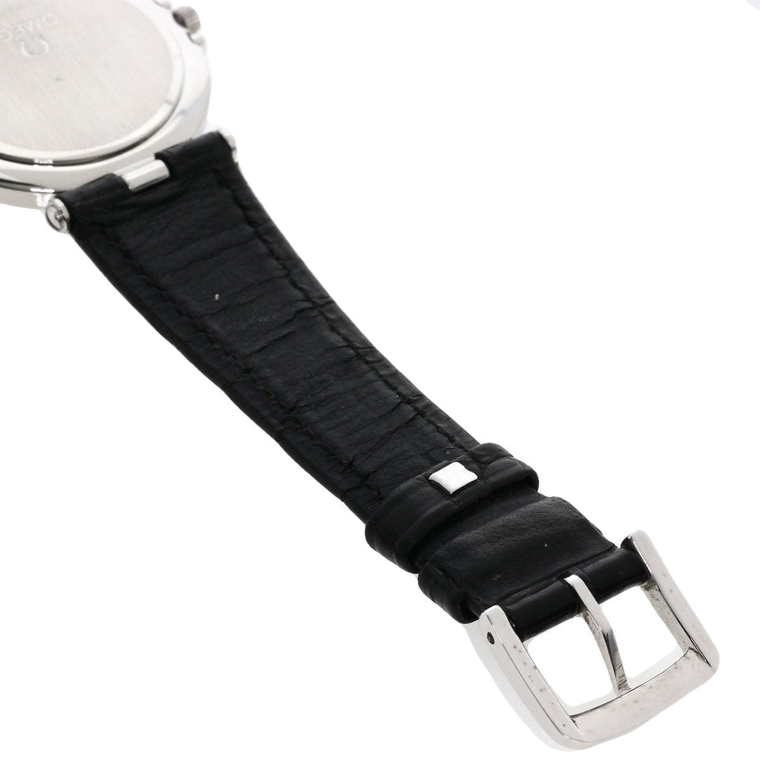OMEGA Watches Quartz Stainless Steel, Leather Silver Constellation flat bezel Silver dial mens Used Authentic