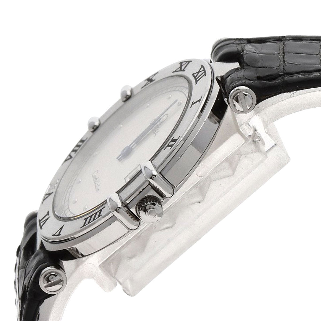 OMEGA Watches Quartz Stainless Steel, Leather Silver Constellation flat bezel Silver dial mens Used Authentic