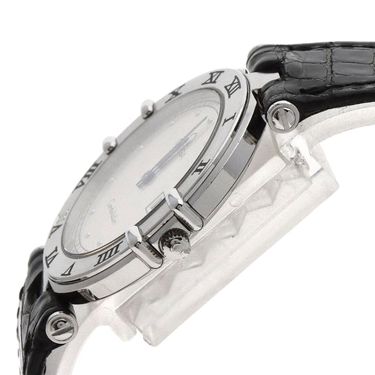 OMEGA Watches Quartz Stainless Steel, Leather Silver Constellation flat bezel Silver dial mens Used Authentic
