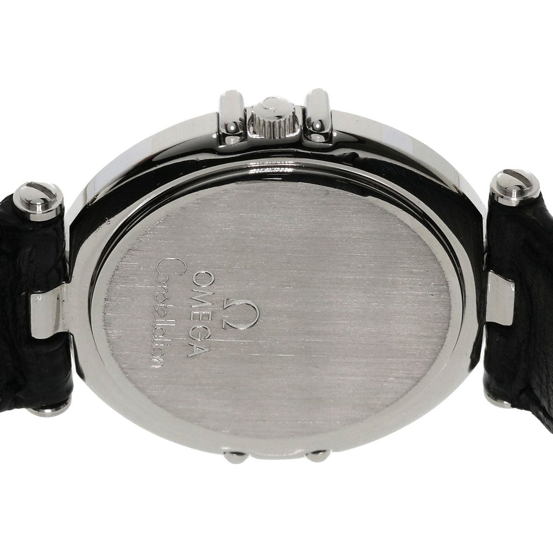 OMEGA Watches Quartz Stainless Steel, Leather Silver Constellation flat bezel Silver dial mens Used Authentic