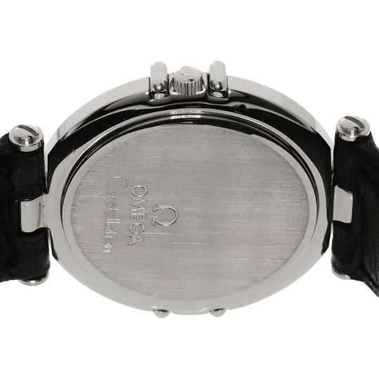 OMEGA Watches Quartz Stainless Steel, Leather Silver Constellation flat bezel Silver dial mens Used Authentic