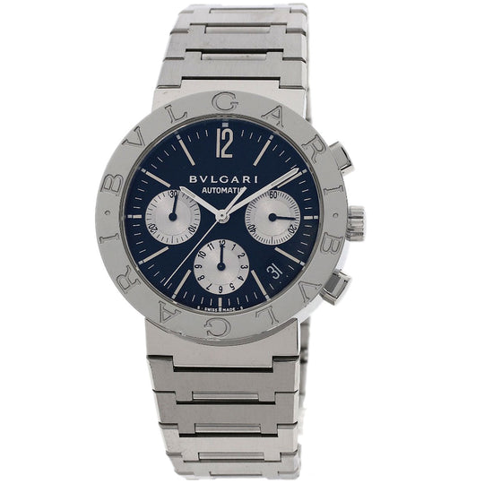 BVLGARI Watches Mechanical Automatic BB38SSDCH Stainless Steel , Stainless Steel Silver Bulgari Bulgari Chronograph black dial mens Used Authentic