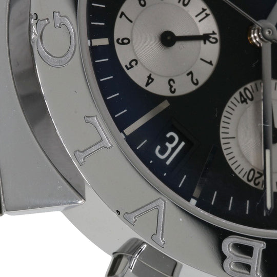 BVLGARI Watches Mechanical Automatic BB38SSDCH Stainless Steel , Stainless Steel Silver Bulgari Bulgari Chronograph black dial mens Used Authentic