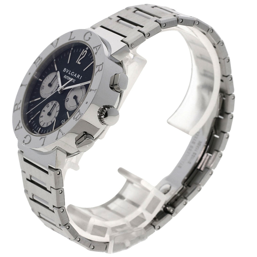 BVLGARI Watches Mechanical Automatic BB38SSDCH Stainless Steel , Stainless Steel Silver Bulgari Bulgari Chronograph black dial mens Used Authentic