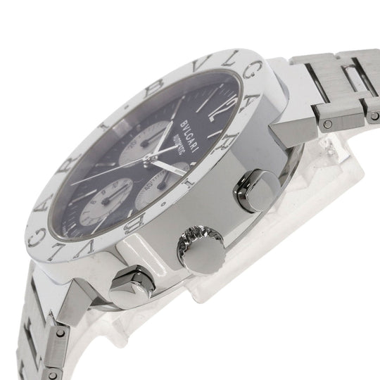 BVLGARI Watches Mechanical Automatic BB38SSDCH Stainless Steel , Stainless Steel Silver Bulgari Bulgari Chronograph black dial mens Used Authentic