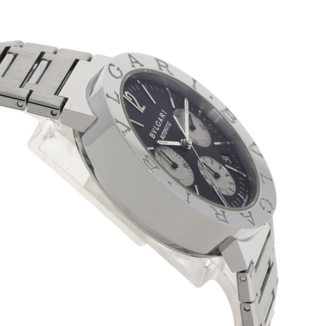 BVLGARI Watches Mechanical Automatic BB38SSDCH Stainless Steel , Stainless Steel Silver Bulgari Bulgari Chronograph black dial mens Used Authentic