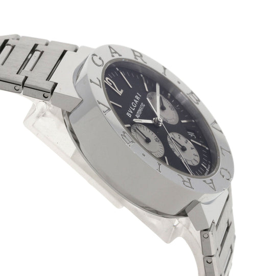 BVLGARI Watches Mechanical Automatic BB38SSDCH Stainless Steel , Stainless Steel Silver Bulgari Bulgari Chronograph black dial mens Used Authentic