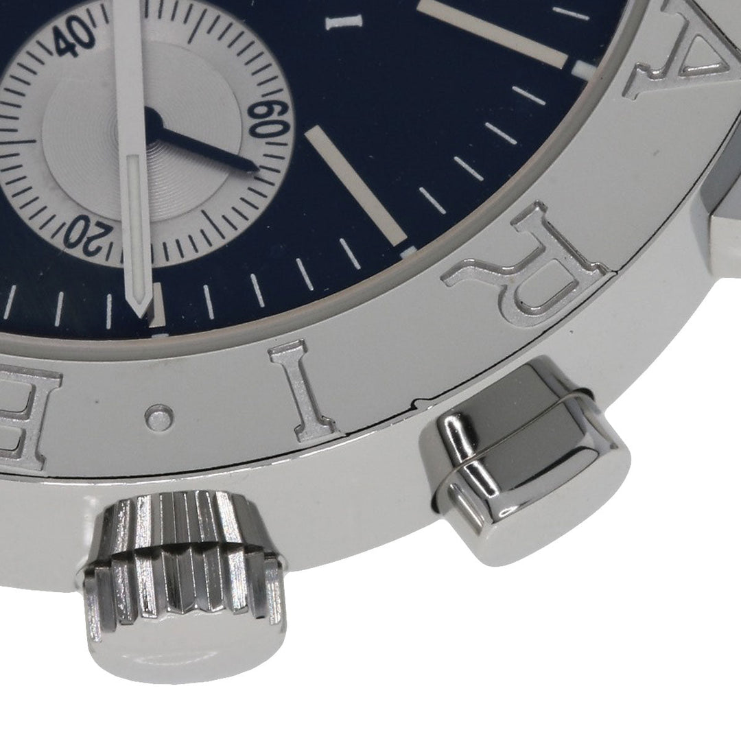 BVLGARI Watches Mechanical Automatic BB38SSDCH Stainless Steel , Stainless Steel Silver Bulgari Bulgari Chronograph black dial mens Used Authentic
