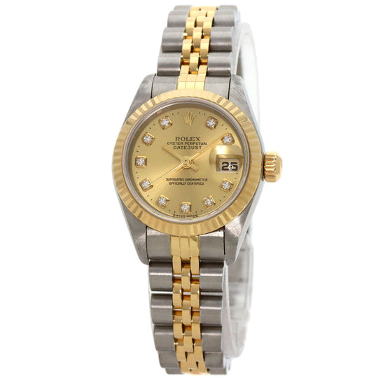 ROLEX Watches Mechanical Automatic 79173G Stainless Steel Silver Datejust 10P Diamond gold dial
