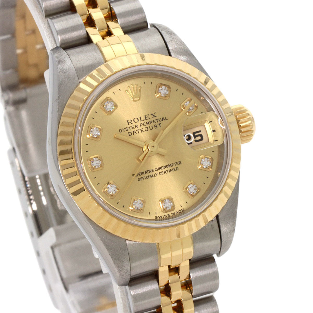 ROLEX Watches Mechanical Automatic 79173G Stainless Steel Silver Datejust 10P Diamond gold dial