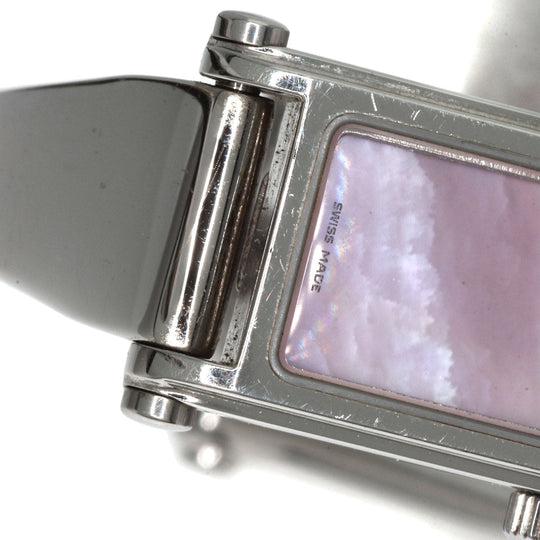 GUCCI Watches Quartz 1500L Stainless Steel , Stainless Steel Silver Square face Pink shell dial Women Used Authentic