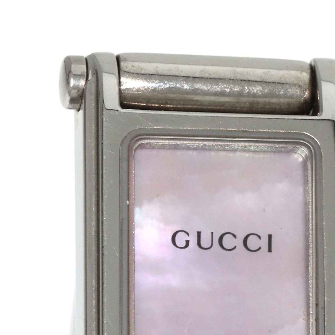 GUCCI Watches Quartz 1500L Stainless Steel , Stainless Steel Silver Square face Pink shell dial Women Used Authentic