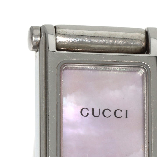 GUCCI Watches Quartz 1500L Stainless Steel , Stainless Steel Silver Square face Pink shell dial Women Used Authentic