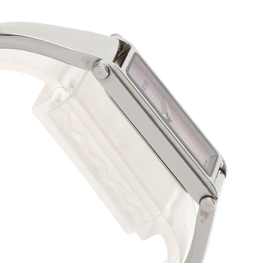 GUCCI Watches Quartz 1500L Stainless Steel , Stainless Steel Silver Square face Pink shell dial Women Used Authentic