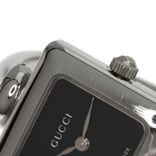 GUCCI Watches Quartz 1900L Stainless Steel , Stainless Steel Silver Square face black dial Women Used Authentic