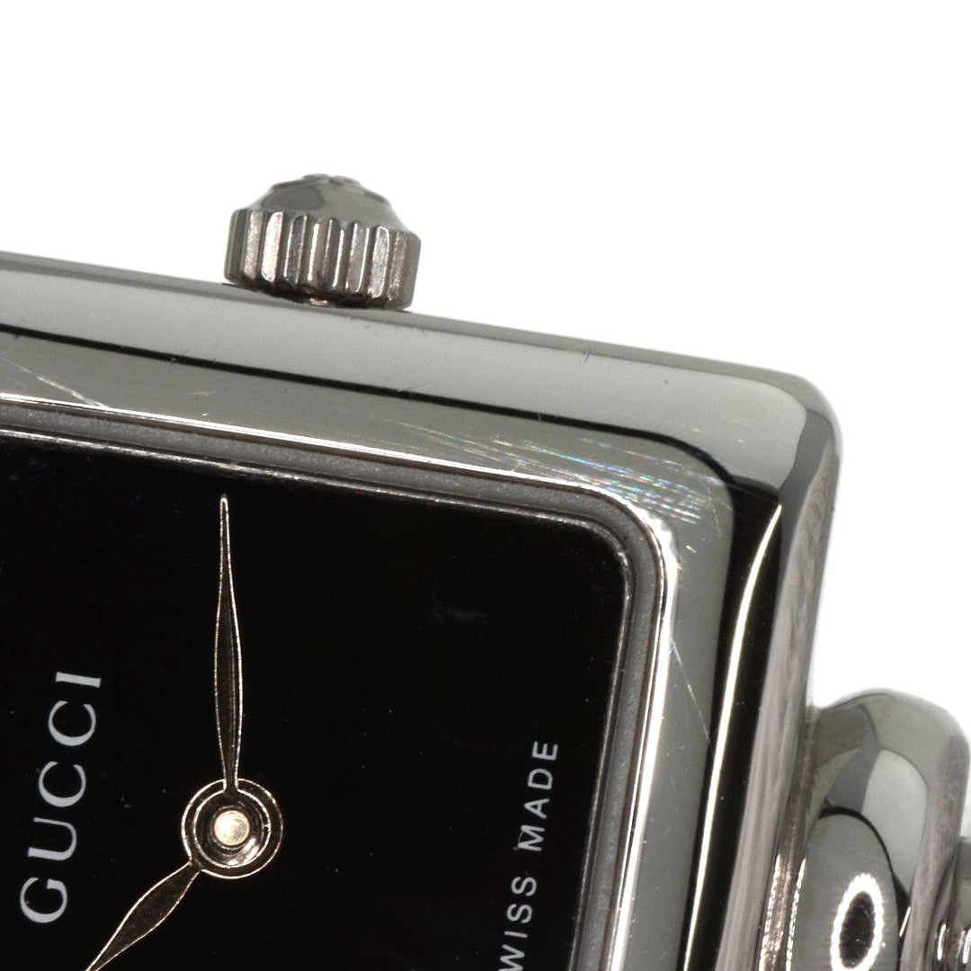 GUCCI Watches Quartz 1900L Stainless Steel , Stainless Steel Silver Square face black dial Women Used Authentic