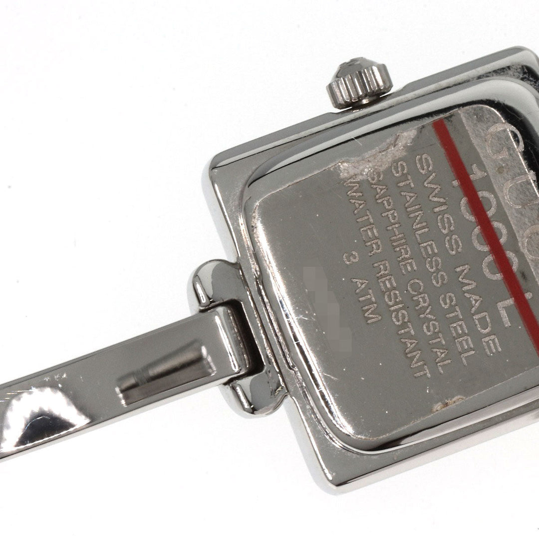 GUCCI Watches Quartz 1900L Stainless Steel , Stainless Steel Silver Square face black dial Women Used Authentic