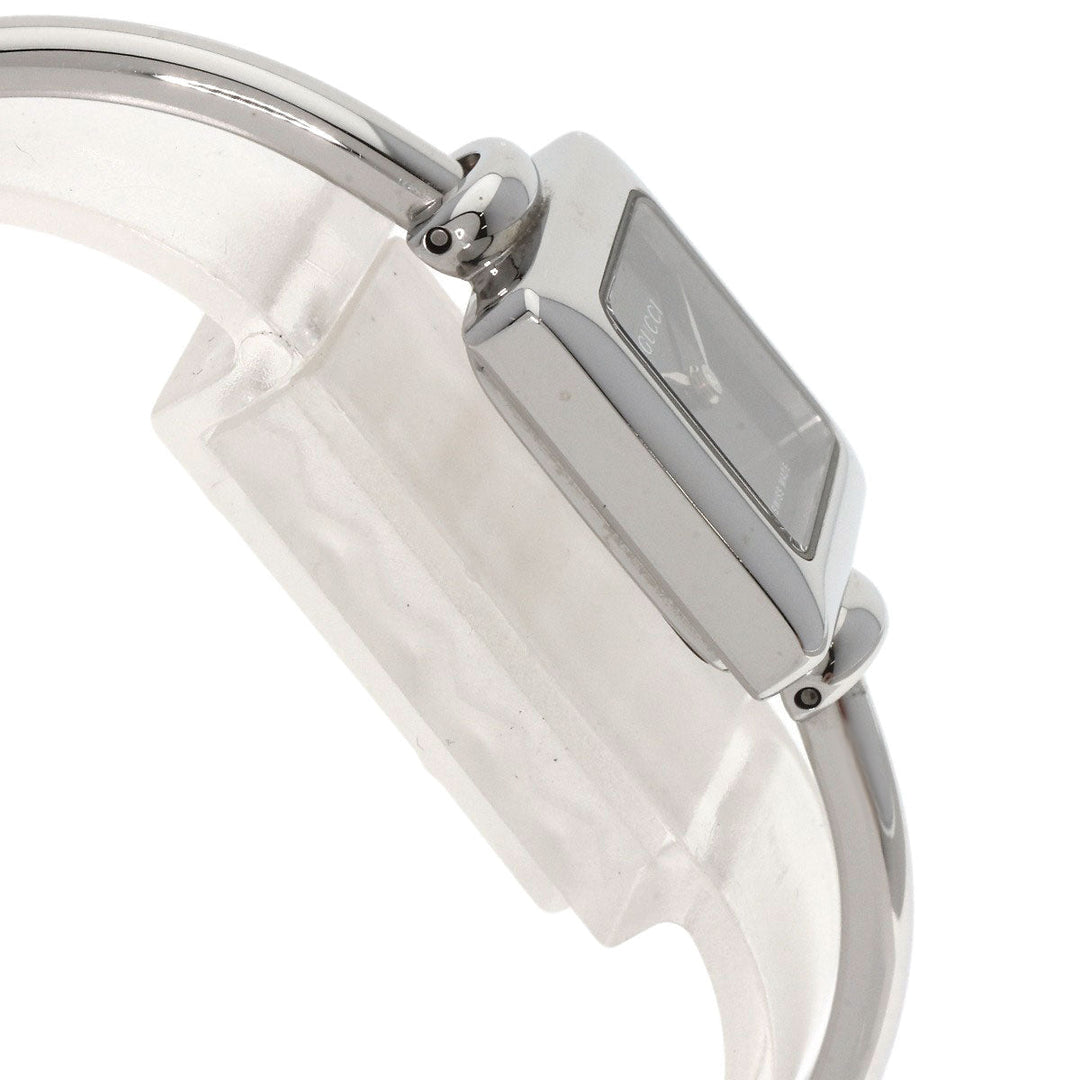 GUCCI Watches Quartz 1900L Stainless Steel , Stainless Steel Silver Square face black dial Women Used Authentic
