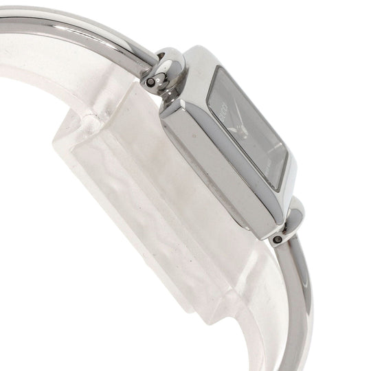 GUCCI Watches Quartz 1900L Stainless Steel , Stainless Steel Silver Square face black dial Women Used Authentic