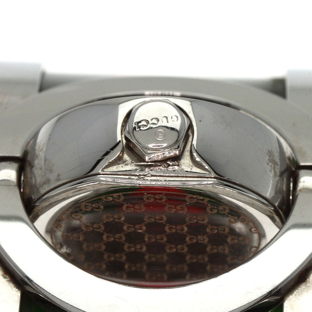 GUCCI Watches Quartz 112 Stainless Steel, SSxPlastic Silver Twirl black dial Women Used Authentic