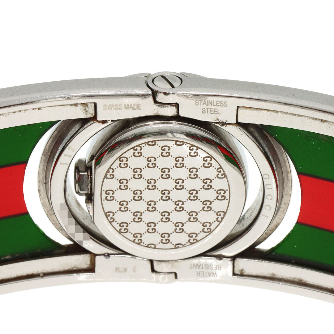 GUCCI Watches Quartz 112 Stainless Steel, SSxPlastic Silver Twirl black dial Women Used Authentic