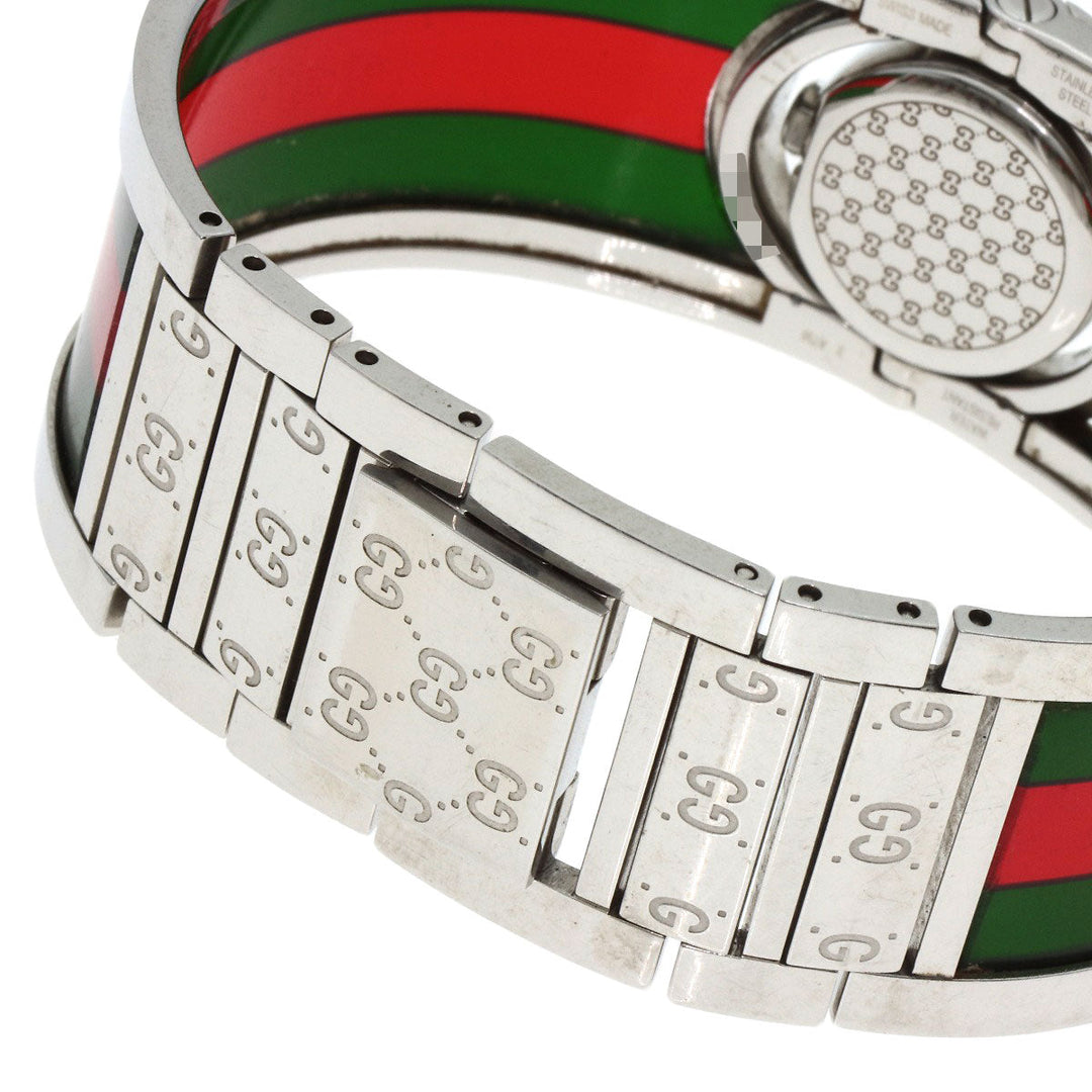 GUCCI Watches Quartz 112 Stainless Steel, SSxPlastic Silver Twirl black dial Women Used Authentic