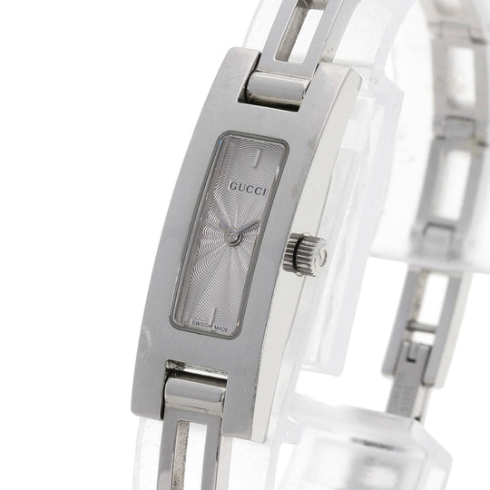 GUCCI Watches Quartz 3900L Stainless Steel , Stainless Steel Silver Square face Silver dial Women Used Authentic