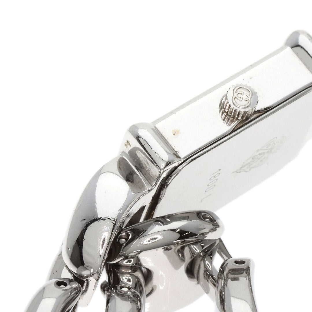 GUCCI Watches Quartz 1800L Stainless Steel , Stainless Steel Silver Square face white dial Women Used Authentic