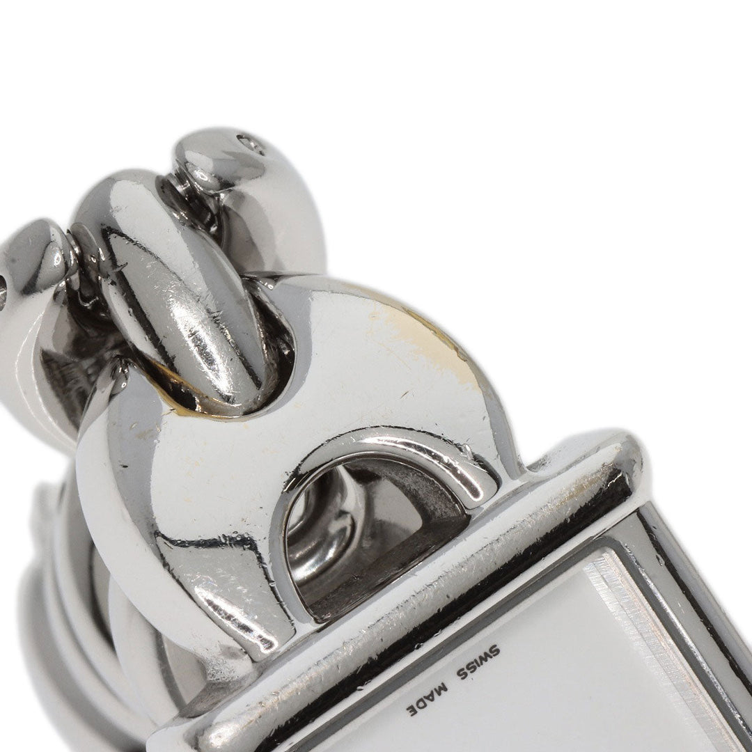 GUCCI Watches Quartz 1800L Stainless Steel , Stainless Steel Silver Square face white dial Women Used Authentic