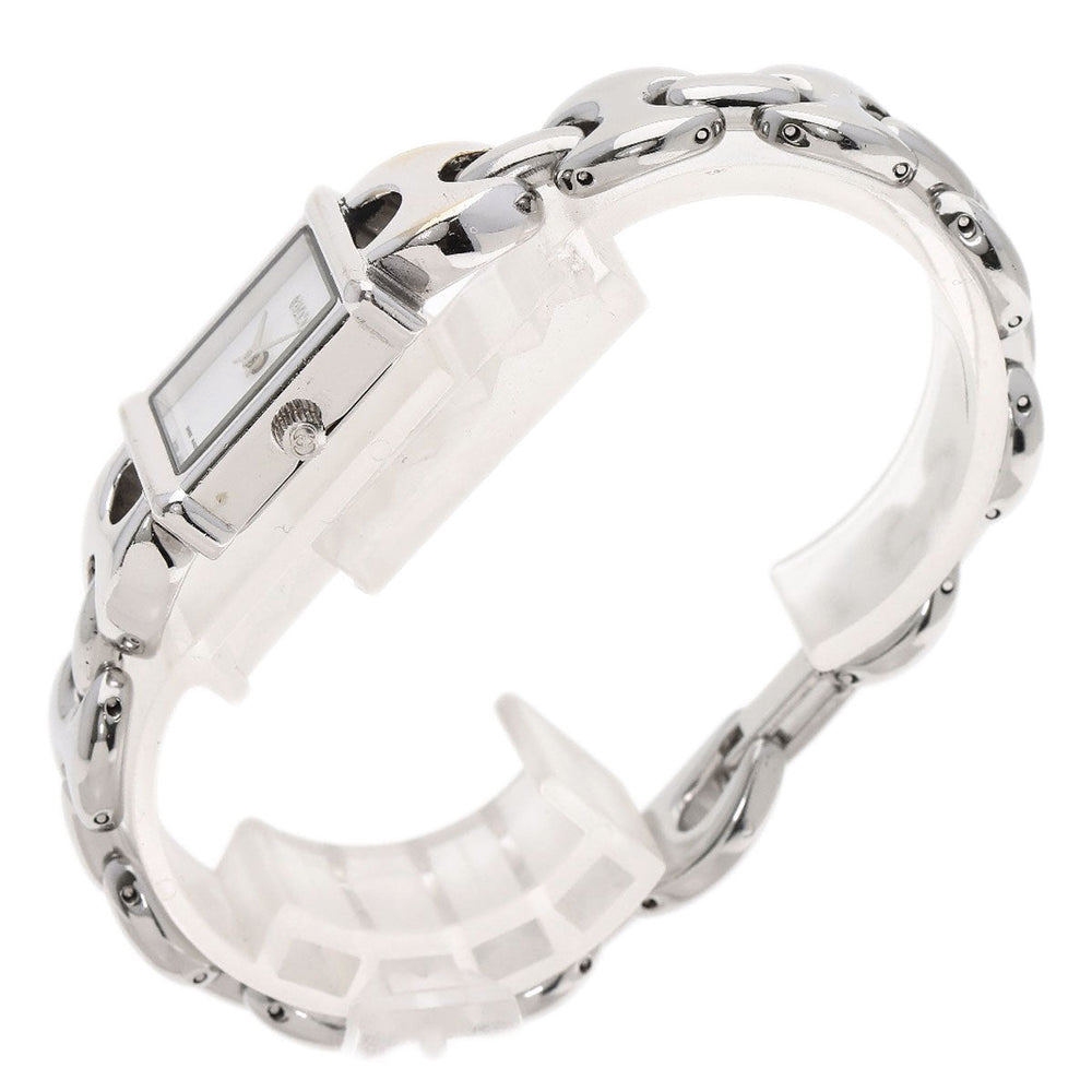 GUCCI Watches Quartz 1800L Stainless Steel , Stainless Steel Silver Square face white dial Women Used Authentic