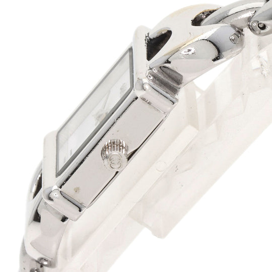 GUCCI Watches Quartz 1800L Stainless Steel , Stainless Steel Silver Square face white dial Women Used Authentic