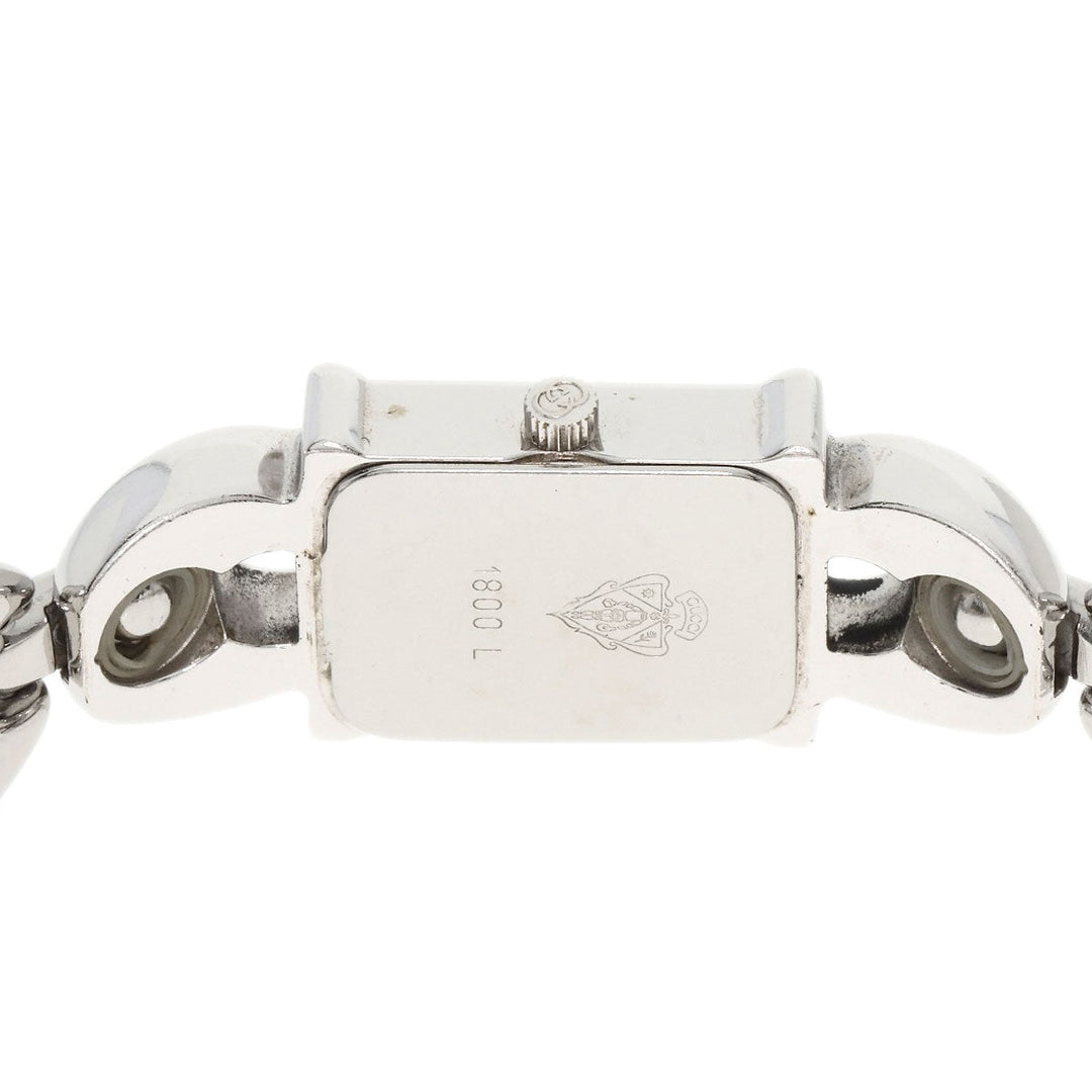 GUCCI Watches Quartz 1800L Stainless Steel , Stainless Steel Silver Square face white dial Women Used Authentic