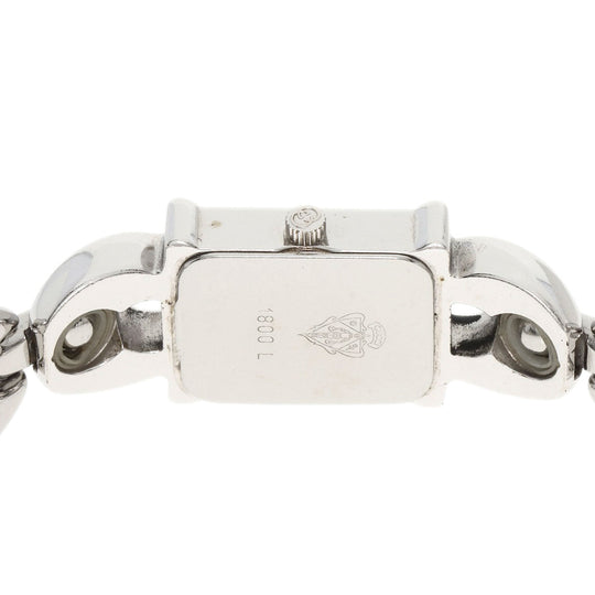 GUCCI Watches Quartz 1800L Stainless Steel , Stainless Steel Silver Square face white dial Women Used Authentic