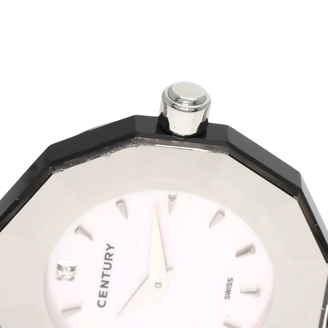 CENTURY Watches Quartz Stainless Steel , Stainless Steel Silver Plat im time Pink shell dial Women Used Authentic