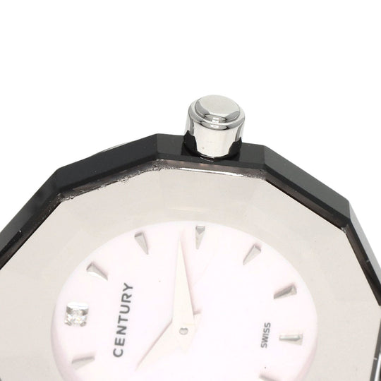 CENTURY Watches Quartz Stainless Steel , Stainless Steel Silver Plat im time Pink shell dial Women Used Authentic