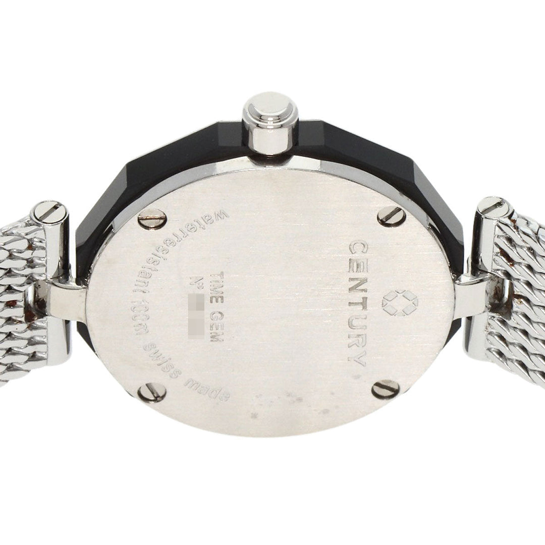 CENTURY Watches Quartz Stainless Steel , Stainless Steel Silver Plat im time Pink shell dial Women Used Authentic