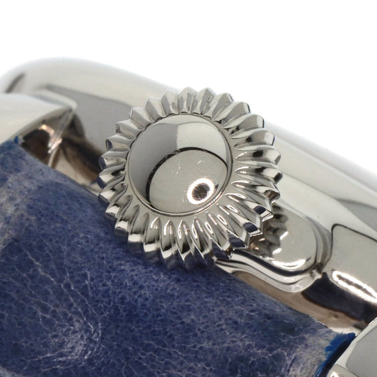 Gaga Milano Watches Quartz Stainless Steel, Leather Silver Manuare 1.6 " White shell dial Women Used Authentic